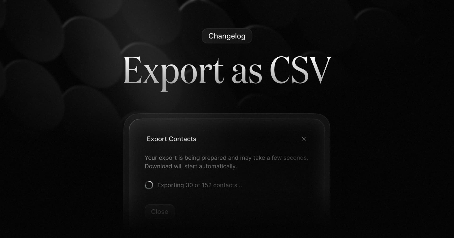 Exports as CSV